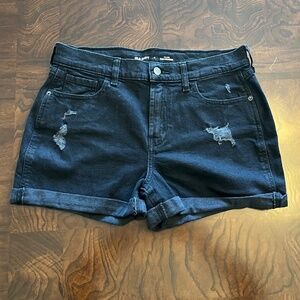 🖤 Old Navy Women’s Mid-Rise Boyfriend Distressed Jean Shorts – Black – Size 6